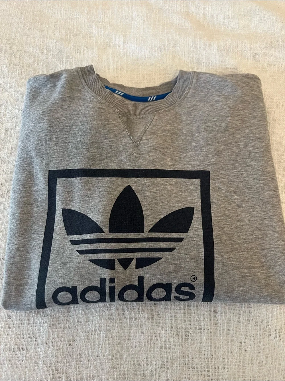 Adidas Men’s Originals Trefoil Box Logo Sweatshirt Sz XL